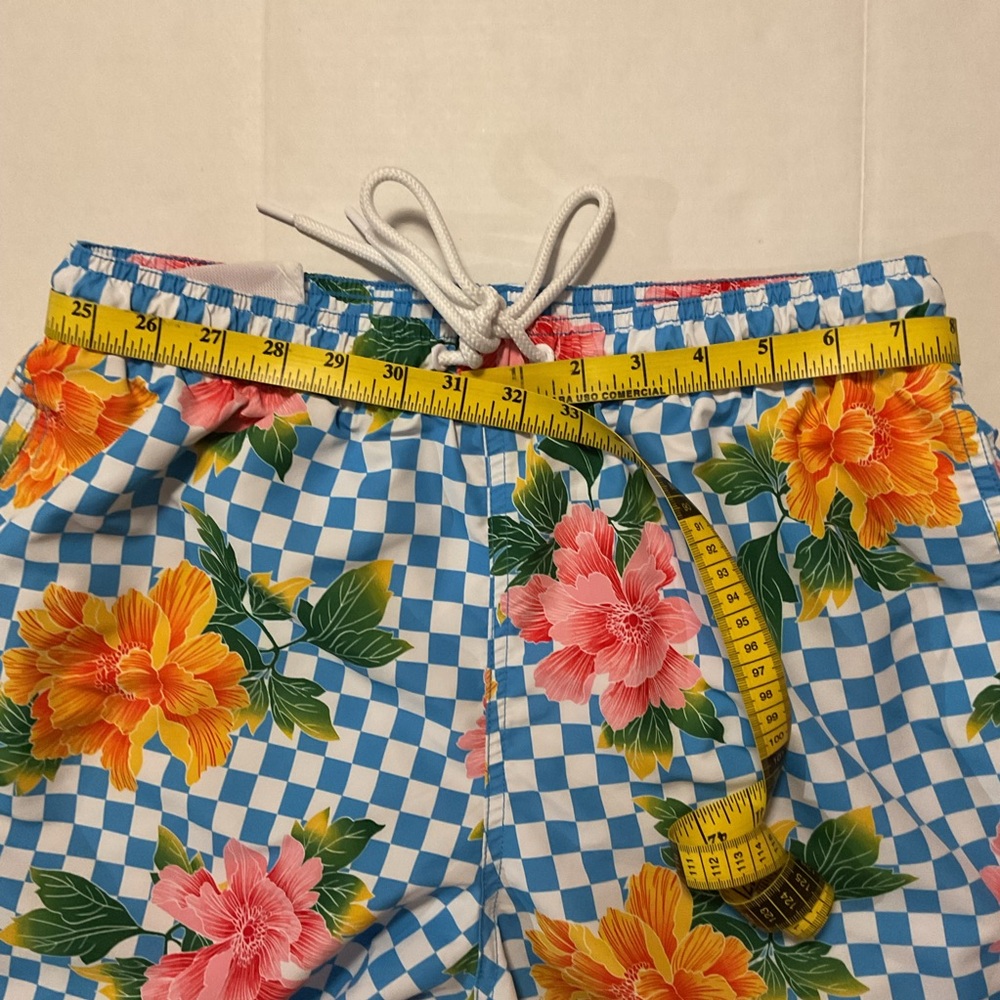 Calvin Klein Men’s Checkered Flowers Swim Trunks Shorts Multicolor - Picture 6 of 12